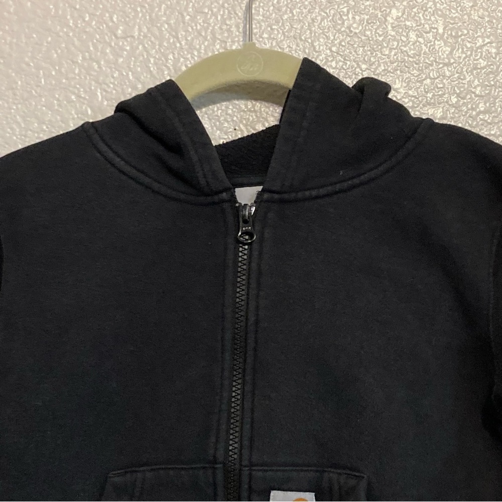 Carhartt Boys Sweatshirt Hoodie Jacket Full Zip Black 6 Kids - Picture 3 of 11